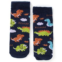 Cute Walk by Babyhug Anti Bacterial Ankle Length Socks Dino Design Pack Of 3 - Multicolour