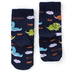 Cute Walk by Babyhug Anti Bacterial Ankle Length Socks Dino Design Pack Of 3 - Multicolour