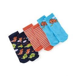 Cute Walk by Babyhug Anti Bacterial Ankle Length Socks Dino Design Pack Of 3 - Multicolour