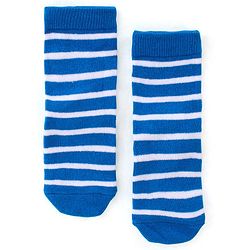 Cute Walk by Babyhug Anti Bacterial Ankle Length Socks Striped & Teddy Design Pack of 3 - Blue & Yellow