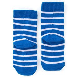 Cute Walk by Babyhug Anti Bacterial Ankle Length Socks Striped & Teddy Design Pack of 3 - Blue & Yellow