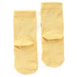 Cute Walk by Babyhug Anti Bacterial Ankle Length Socks Striped & Teddy Design Pack of 3 - Blue & Yellow