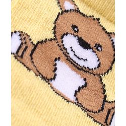 Cute Walk by Babyhug Anti Bacterial Ankle Length Socks Striped & Teddy Design Pack of 3 - Blue & Yellow
