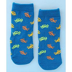 Cute Walk by Babyhug Anti Bacterial Ankle Length Socks Car Design Pack Of 3 - Multicolour