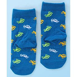 Cute Walk by Babyhug Anti Bacterial Ankle Length Socks Car Design Pack Of 3 - Multicolour