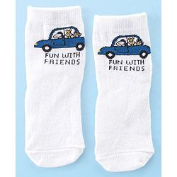 Cute Walk by Babyhug Anti Bacterial Ankle Length Socks Car Design Pack Of 3 - Multicolour
