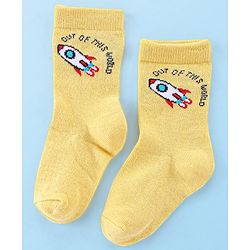 Cute Walk by Babyhug Anti Bacterial Ankle Length Socks Rocket Design Pack Of 3 - Multicolour