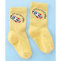Cute Walk by Babyhug Anti Bacterial Ankle Length Socks Rocket Design Pack Of 3 - Multicolour