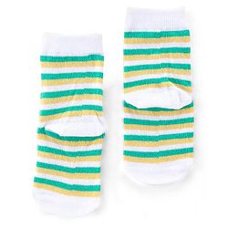 Cute Walk by Babyhug Anti Bacterial Ankle Length Socks Tiger Design Pack Of 3 - Green