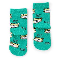 Cute Walk by Babyhug Anti Bacterial Ankle Length Socks Tiger Design Pack Of 3 - Green