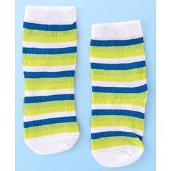 Cute Walk by Babyhug Anti Bacterial Ankle Length Socks Striped & Dino Design Pack of 3 - Multicolour