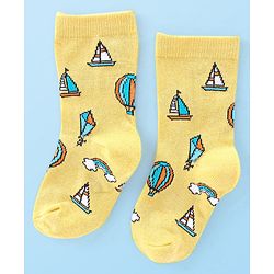 Cute Walk by Babyhug Anti Bacterial Ankle Length Socks Boat Design Pack Of 3 - Multicolour