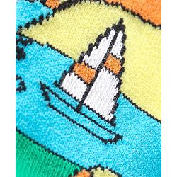 Cute Walk by Babyhug Anti Bacterial Ankle Length Socks Boat Design Pack Of 3 - Multicolour