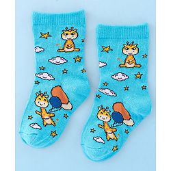 Cute Walk by Babyhug Anti Bacterial Ankle Length Socks Giraffe Design Pack Of 3 - Multicolour