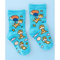 Cute Walk by Babyhug Anti Bacterial Ankle Length Socks Giraffe Design Pack Of 3 - Multicolour
