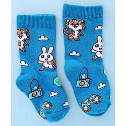 Cute Walk by Babyhug Anti Bacterial Ankle Length Socks Bunny Design Pack Of 3 - Multicolour