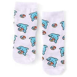 Cute Walk by Babyhug Anti Bacterial Ankle Length Socks Dolphin Design Pack Of 3 - Multicolour