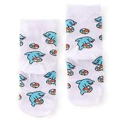 Cute Walk by Babyhug Anti Bacterial Ankle Length Socks Dolphin Design Pack Of 3 - Multicolour