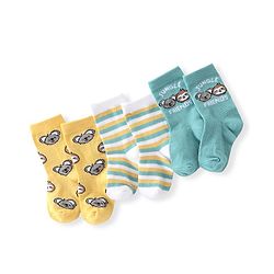 Cute Walk by Babyhug Anti Bacterial Ankle Length Socks Koala Design Pack Of 3 - Multicolour