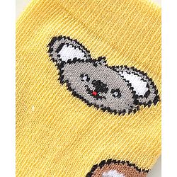 Cute Walk by Babyhug Anti Bacterial Ankle Length Socks Koala Design Pack Of 3 - Multicolour