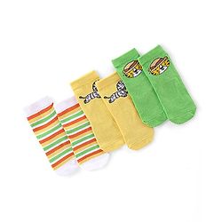 Cute Walk by Babyhug Anti Bacterial Ankle Length Socks Striped  Tiger  & Zebra Design Pack of 3 - Multicolour