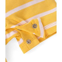 Babyhug 100% Cotton Knit Half Sleeves Romper with Elephant Print - Yellow