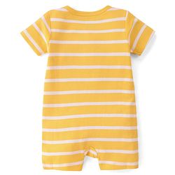 Babyhug 100% Cotton Knit Half Sleeves Romper with Elephant Print - Yellow