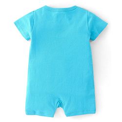 Babyhug 100% Cotton Half Sleeves Romper With Animals Print Pack Of 2 - Blue & White