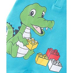 Babyhug 100% Cotton Half Sleeves Romper With Animals Print Pack Of 2 - Blue & White