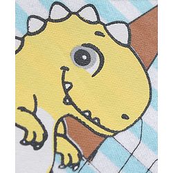 Babyhug 100% Cotton Knit Half Sleeves Onesie Dino Print - Blue