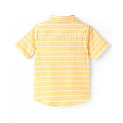 Babyhug Cotton Woven Half Sleeve Regular Collar Stripe Shirt - Yellow