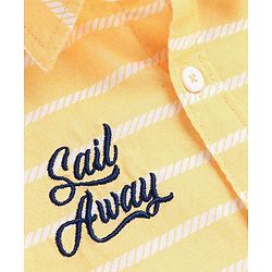 Babyhug Cotton Woven Half Sleeve Regular Collar Stripe Shirt - Yellow