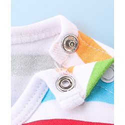 Babyhug 100% Cotton Knit Half Sleeves Onesies Striped & Crocodile Print Pack of 3  - Multicolour