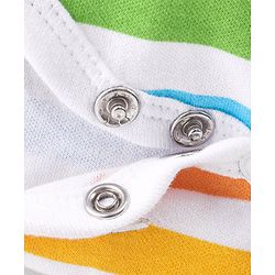 Babyhug 100% Cotton Knit Half Sleeves Onesies Striped & Crocodile Print Pack of 3  - Multicolour