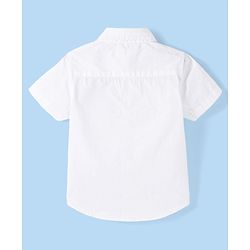 Babyhug Cotton Woven Half Sleeves Shirt Bear Print - White