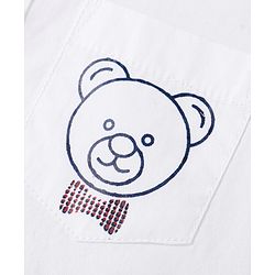 Babyhug Cotton Woven Half Sleeves Shirt Bear Print - White