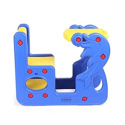 Babyhug Single Seater Dolphin Study Desk For Nursery with Under Seat Storage Easy Assembly - Blue & Yellow