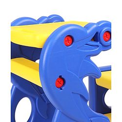 Babyhug Single Seater Dolphin Study Desk For Nursery with Under Seat Storage Easy Assembly - Blue & Yellow