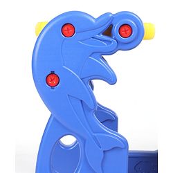 Babyhug Single Seater Dolphin Study Desk For Nursery with Under Seat Storage Easy Assembly - Blue & Yellow