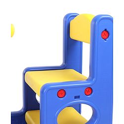 Babyhug Single Seater Dolphin Study Desk For Nursery with Under Seat Storage Easy Assembly - Blue & Yellow