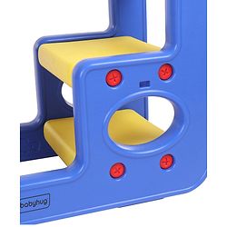 Babyhug Single Seater Dolphin Study Desk For Nursery with Under Seat Storage Easy Assembly - Blue & Yellow