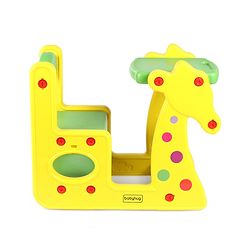 Babyhug Single Seater Giraffe Study Desk For Nursery with Under Seat Storage Easy Assembly  - Yellow & Green