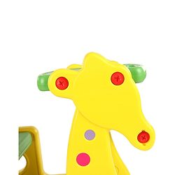 Babyhug Single Seater Giraffe Study Desk For Nursery with Under Seat Storage Easy Assembly  - Yellow & Green