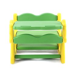 Babyhug Strong and Durable Double Seater Kids Activity Study Desk  - Yellow & Green