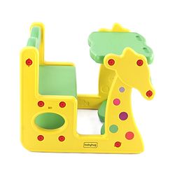 Babyhug Strong and Durable Double Seater Kids Activity Study Desk  - Yellow & Green
