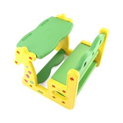 Babyhug Strong and Durable Double Seater Kids Activity Study Desk  - Yellow & Green