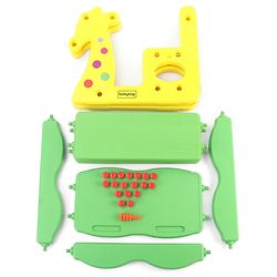 Babyhug Strong and Durable Double Seater Kids Activity Study Desk  - Yellow & Green