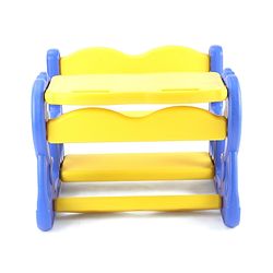 Babyhug Double Seater Dolphin Study Desk For Nursery with Under Seat Storage Easy Assembly - Blue & Yellow