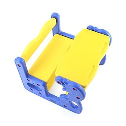 Babyhug Double Seater Dolphin Study Desk For Nursery with Under Seat Storage Easy Assembly - Blue & Yellow