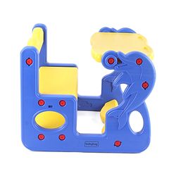 Babyhug Double Seater Dolphin Study Desk For Nursery with Under Seat Storage Easy Assembly - Blue & Yellow